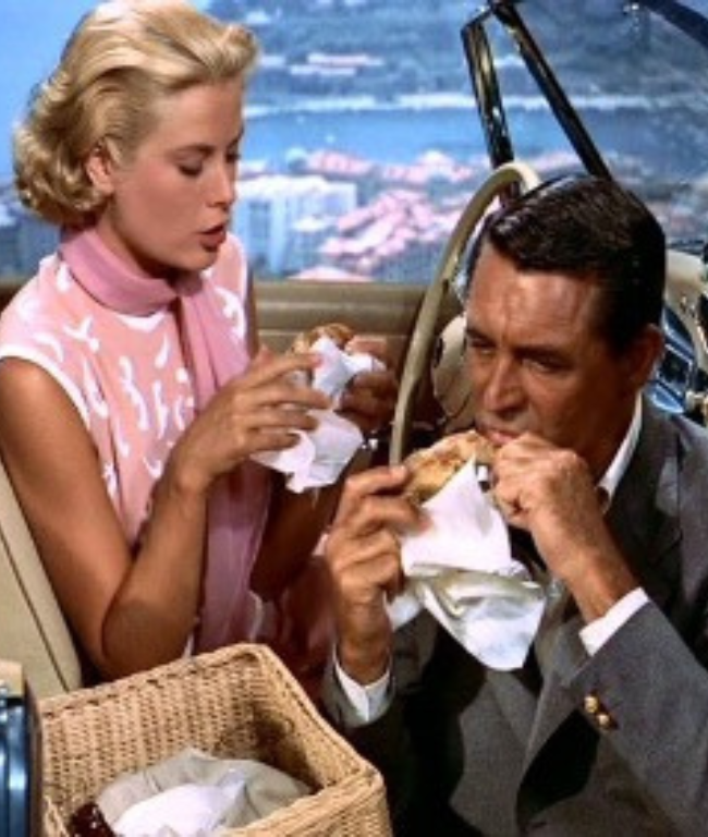 Grace Kelly (Frances Stevens) and Cary Grant (John Robie) in Hitchcock’s “To Catch A Thief”, 1955
