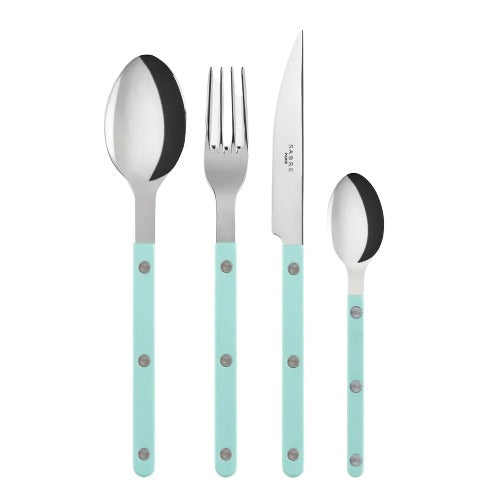 Bistro Shiny Solid, Pastel Green, 4 Piece Cutlery Set