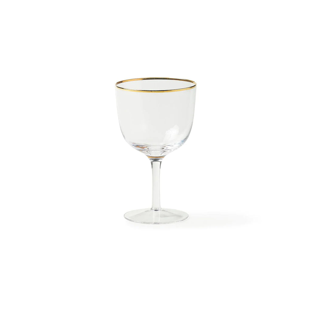 Bitossi Clear Wine Goblets With Gold Rim 