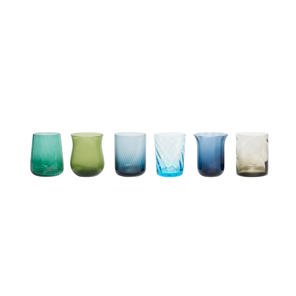 Bitossi Water Glass Assorted Shapes - Blue/Green Texture
