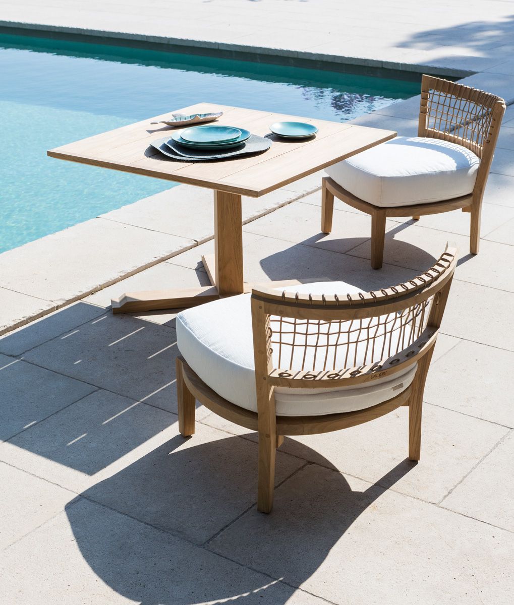 Dinner Table Synthesis Example Unopiù | Synthesis | Outdoor Dining Tables | Teak Frame | Teak | Luxury ...