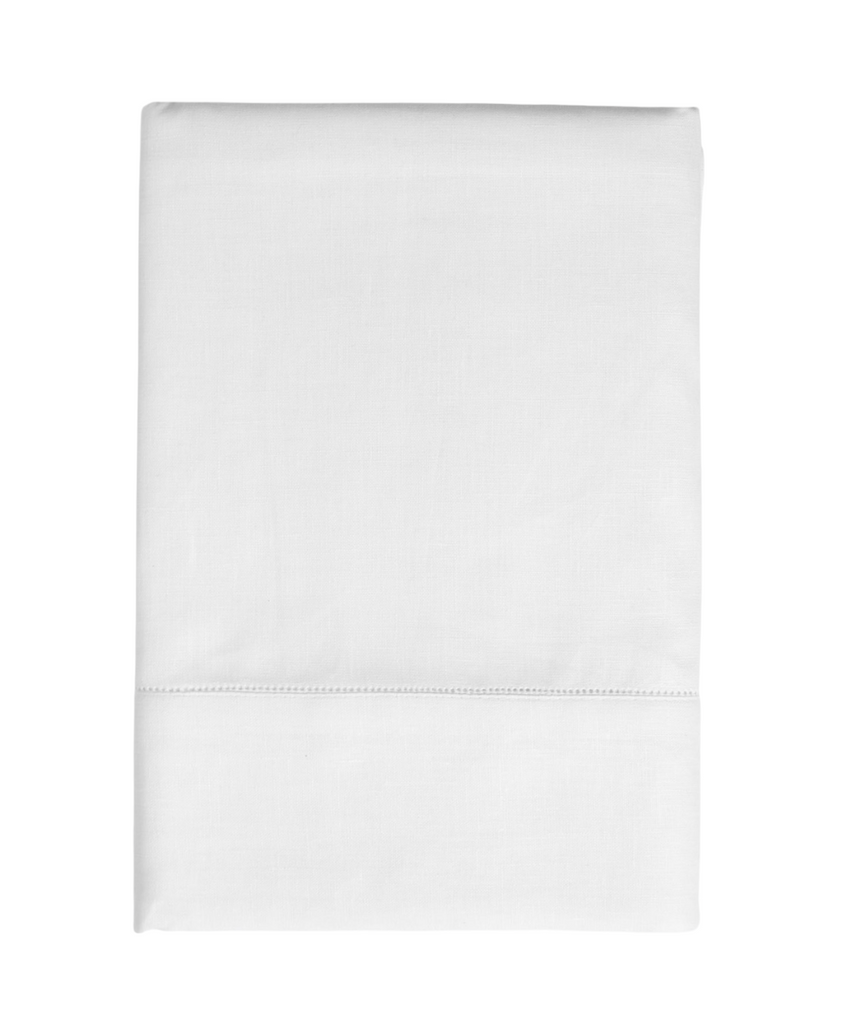 Classic Hemstitch Linen Tablecloth, White