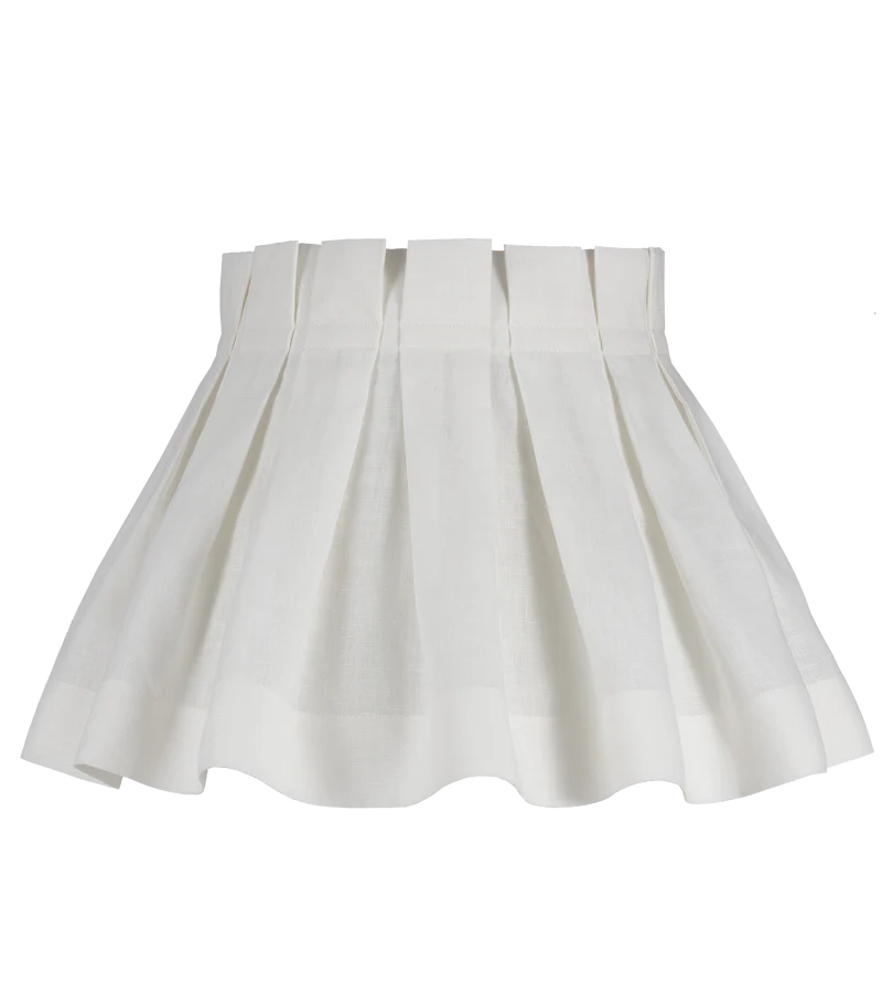 Alice Palmer White Linen Loose Box Pleat