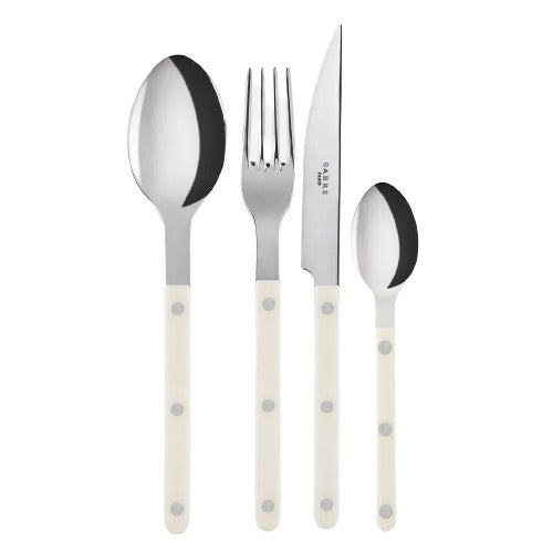 Bistro Shiny Solid Ivory 4 Piece Cutlery Set